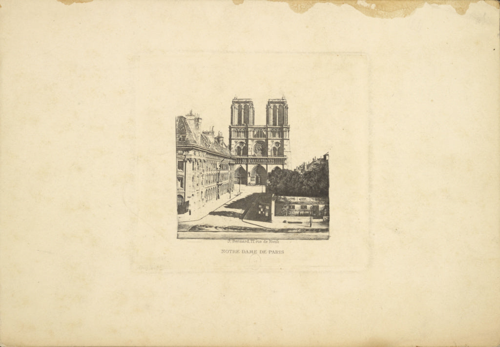 J. Bernard:Notre Dame de Paris, Poster Print Wall Art