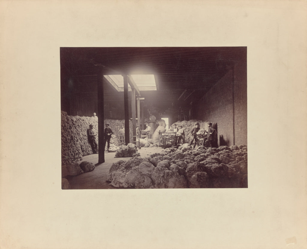 Unknown maker, American:[Interior of wool sorting house, Wal, Poster Print Wall Art
