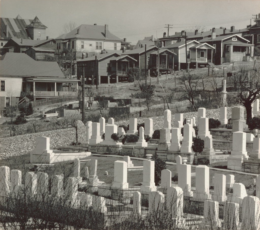 Walker Evans:Houses and Cemetery, Birmingham, Alabama, Poster Print Wall Art