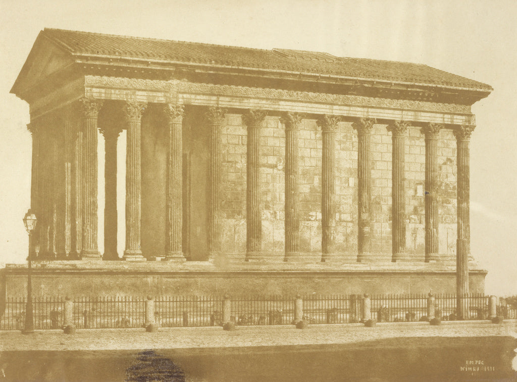 Pierre-emile-Joseph Pécarrère:[The Maison Carrée in Nîme, Poster Print Wall Art
