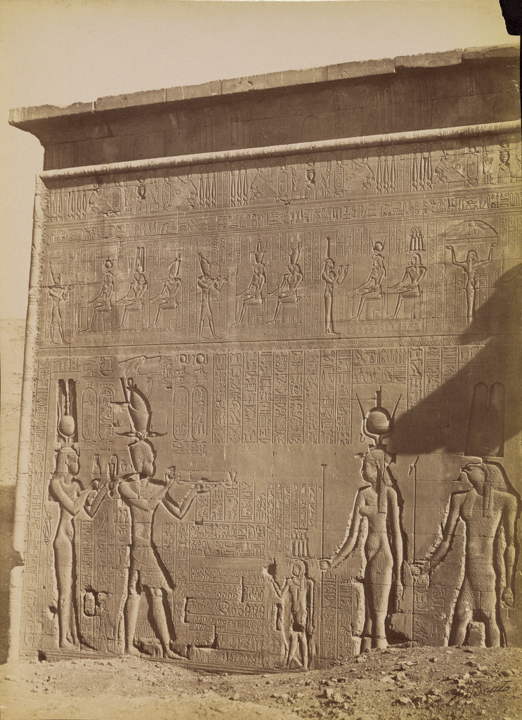 Antonio Beato:[Dendera, Exterior of the Temple with Cleopatr, Poster Print Wall Art