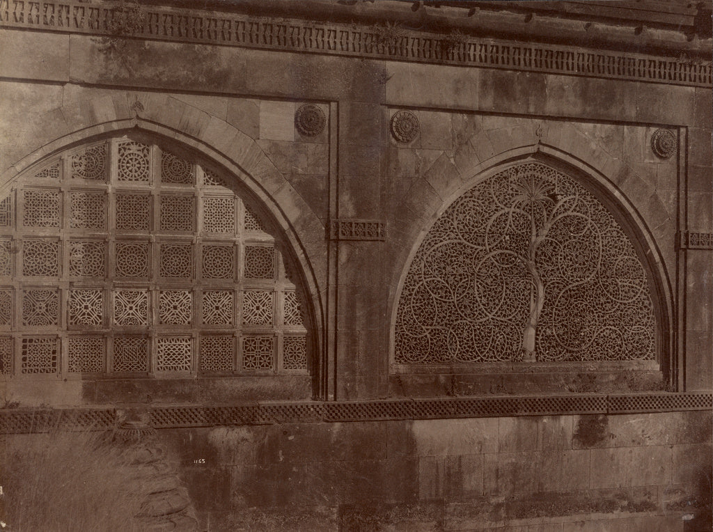 Lala Deen Dayal:Screens in the Ruby Bastion, Left Side Windo, Poster Print Wall Art