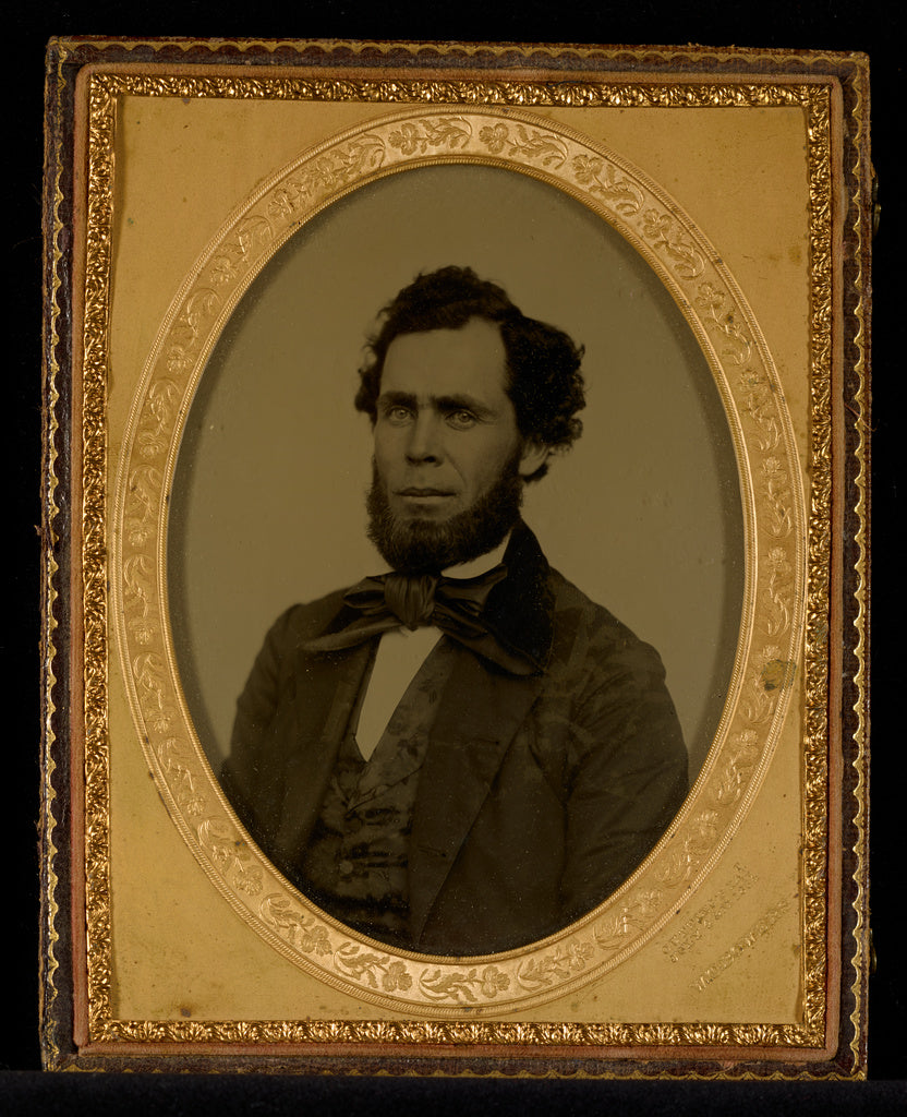 Wilder T. Bowers:[Portrait of an unidentified man with Amish, Poster Print Wall Art