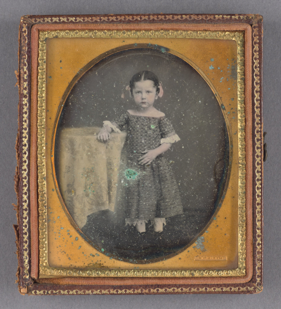R.T. Price:[Portrait of a Little Girl at Cloth-covered Table, Poster Print Wall Art