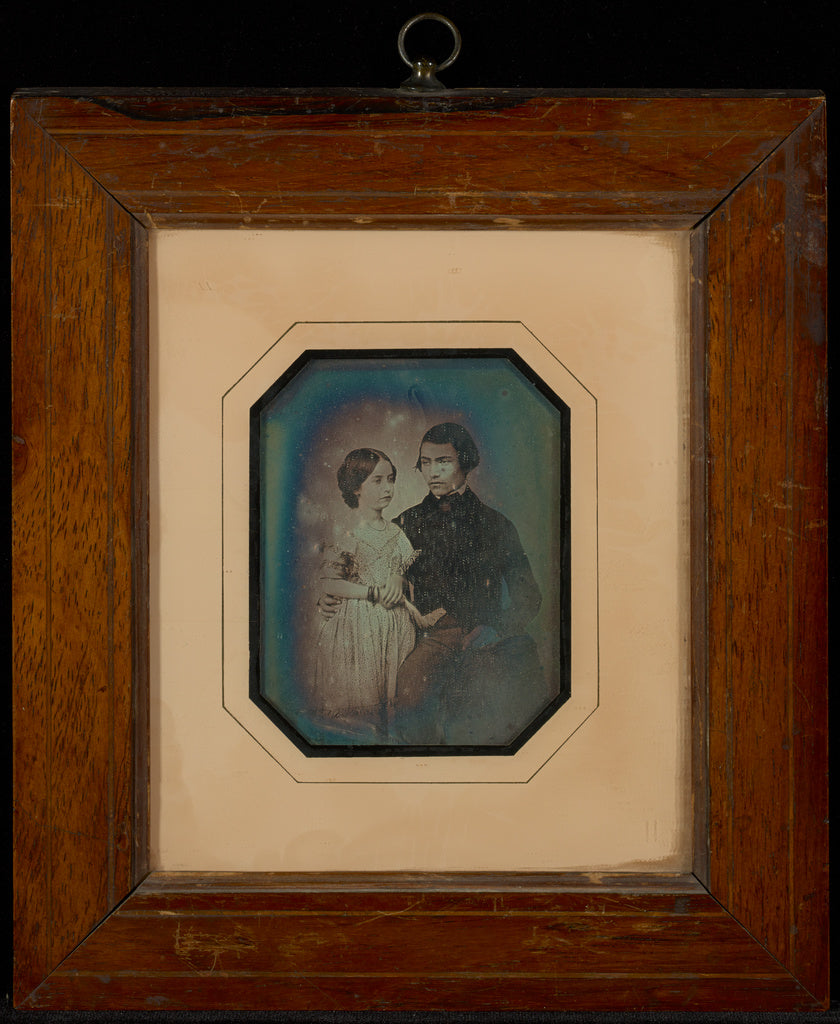 Nöel-Marie-Paymal Lerebours:[Portrait of Charlotte and Nico, Poster Print Wall Art