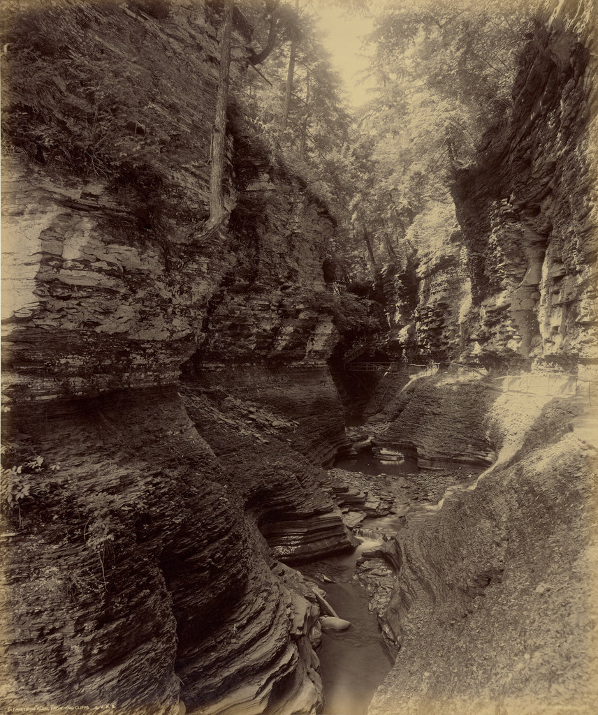 William H. Rau:Watkins Glen, Frowning Cliffs., Poster Print Wall Art