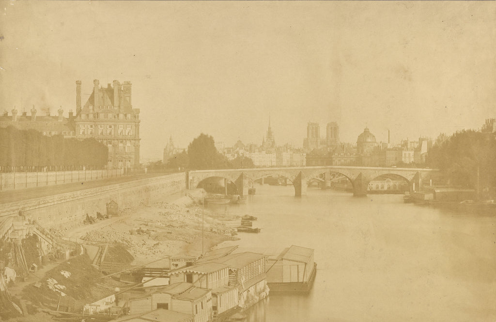 Unknown maker, French:[The Louvre and Notre Dame from the Se, Poster Print Wall Art