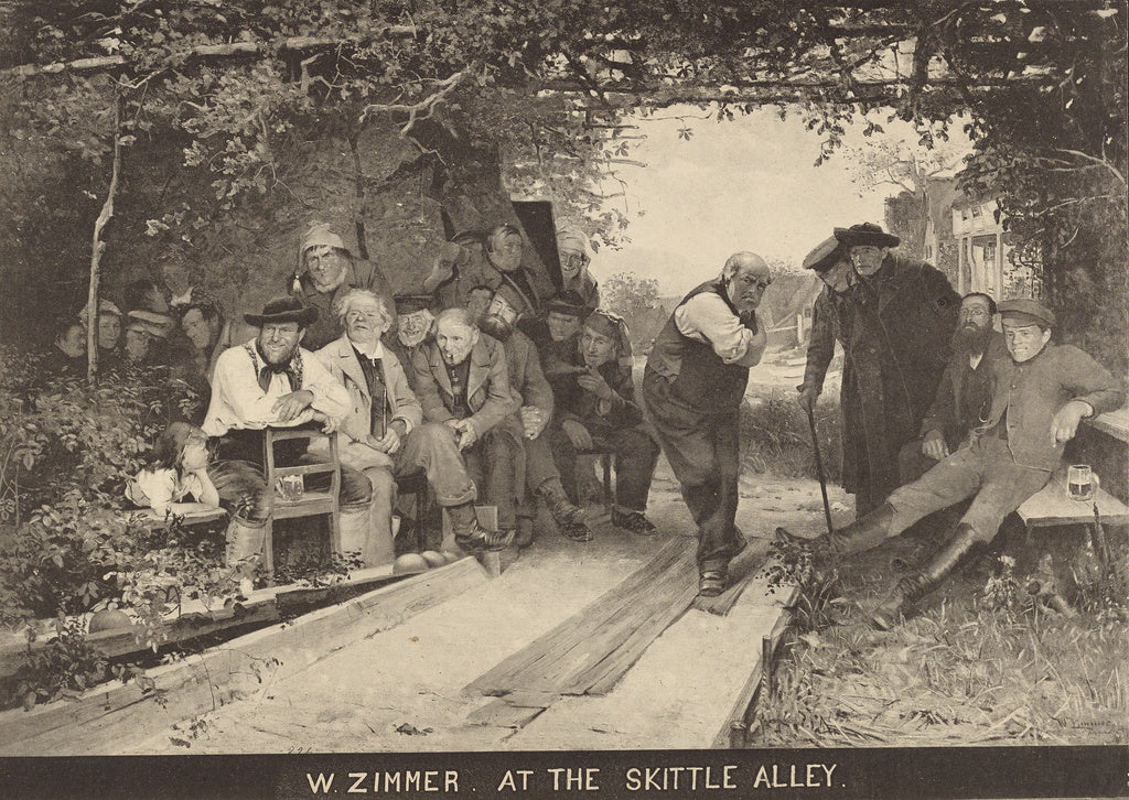 Unknown:W. Zimmer - At the Skittle Alley, Poster Print Wall Art