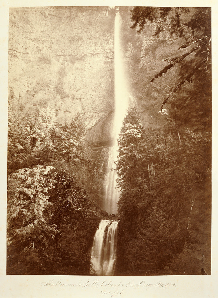 Carleton Watkins:Multnomah Falls, Columbia River, Oregon, 2, Poster Print Wall Art