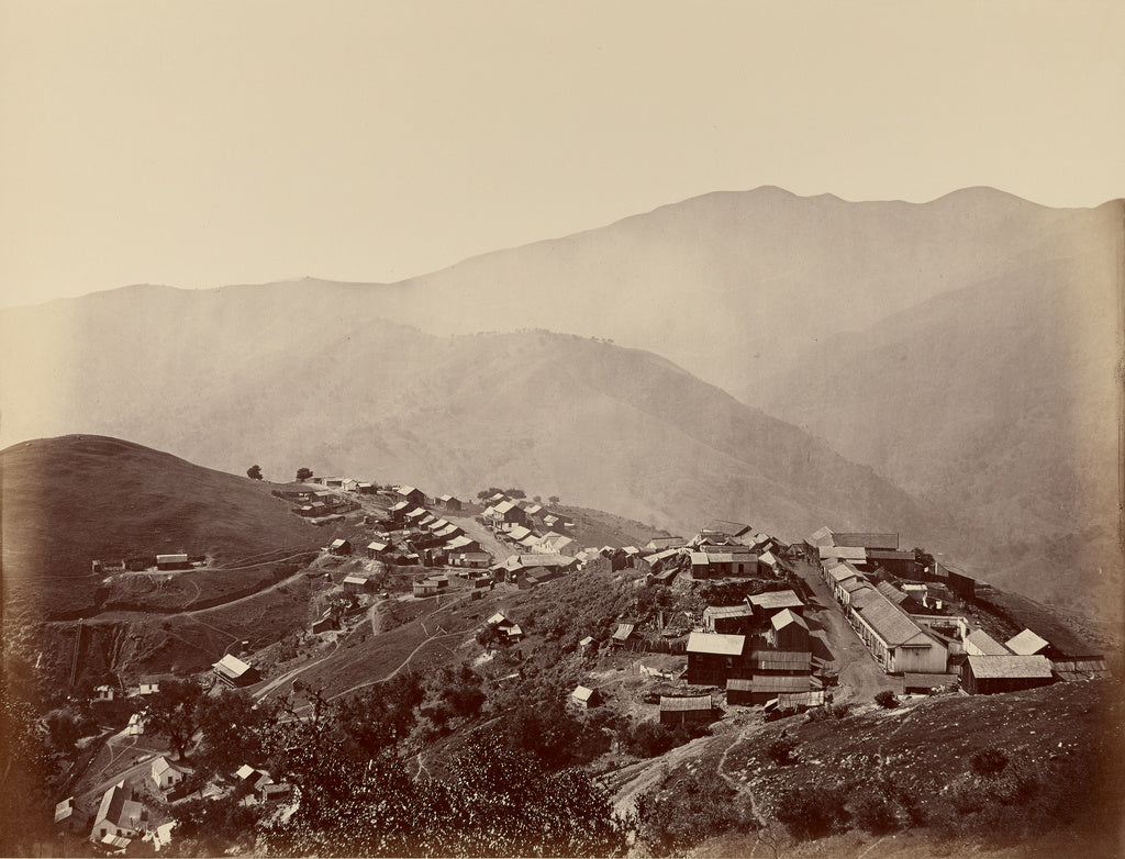Carleton Watkins:The Town on the Hill, New Almaden, Poster Print Wall Art