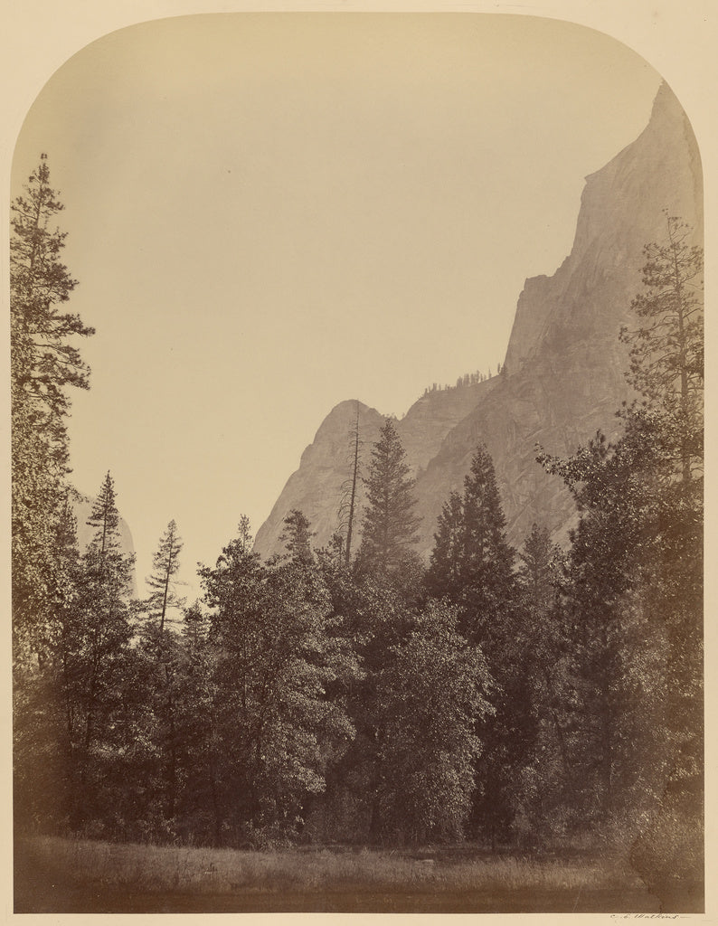 Carleton Watkins:Outline View of the Half Dome - 4967 ft., Y, Poster Print Wall Art