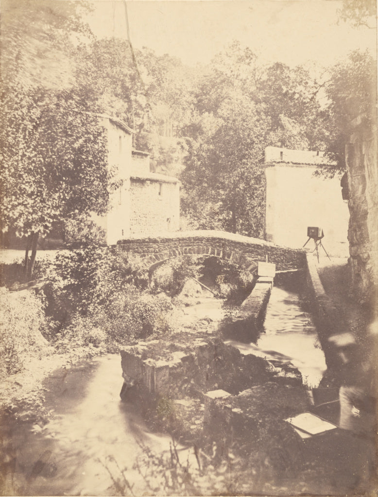 edouard Baldus:Millstream in the Auvergne, with Camera, Poster Print Wall Art