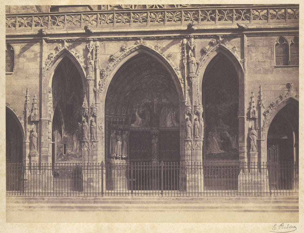 edouard Baldus:Portico, St. Germain l'Auxerrois, Poster Print Wall Art