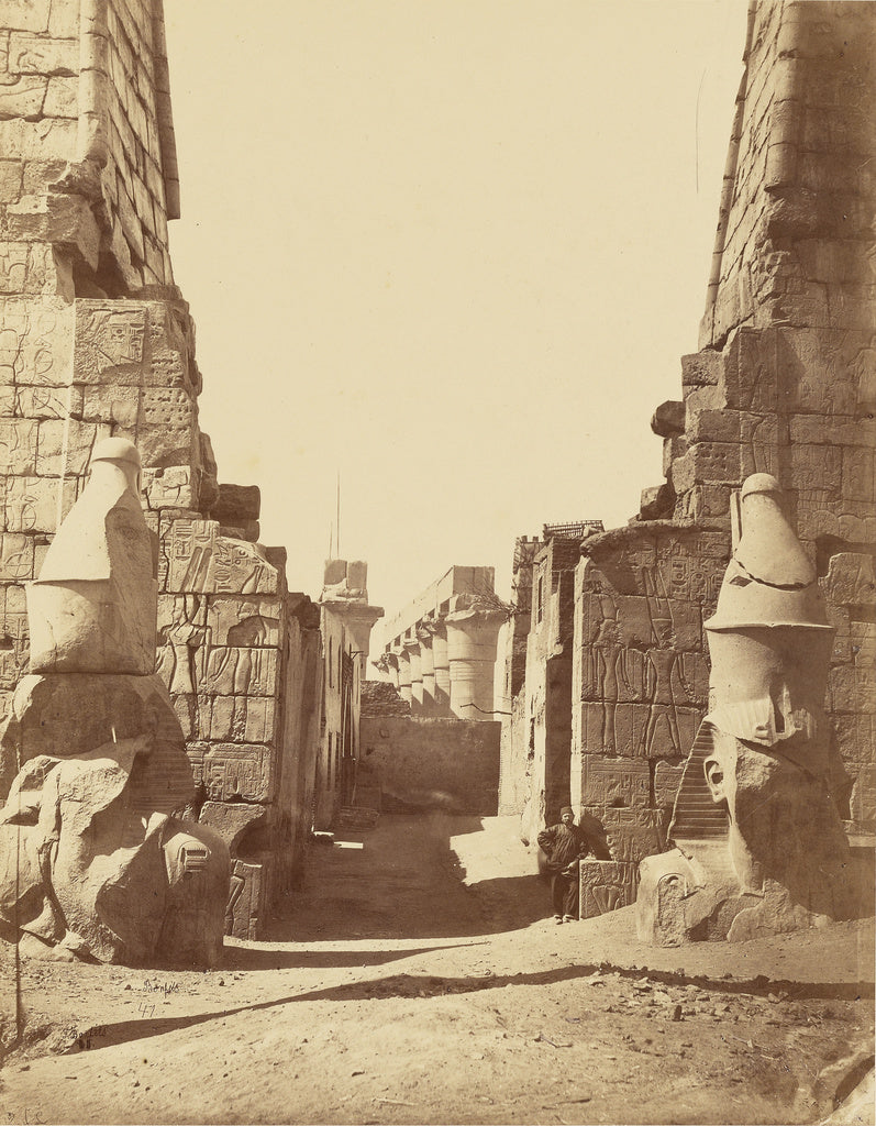Félix Bonfils:Temple de Louksour, entree triomphale [Thebes, Poster Print Wall Art