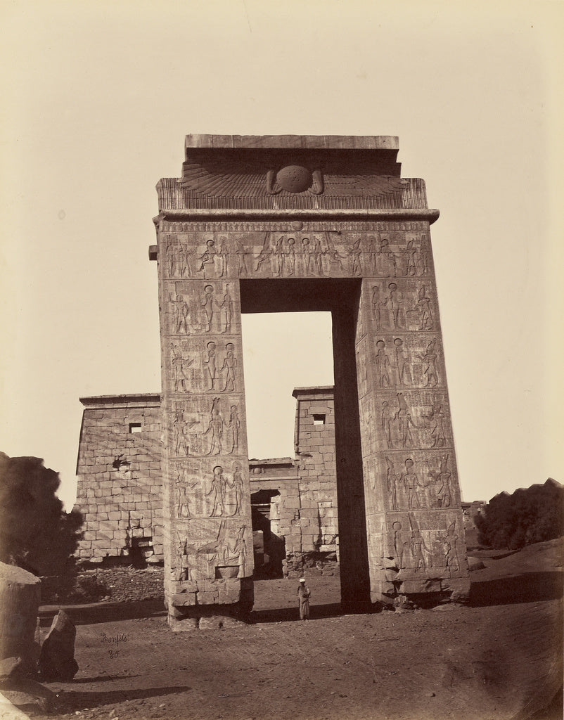 Félix Bonfils:Propylone ptolemeen et porte d'entree au peti, Poster Print Wall Art