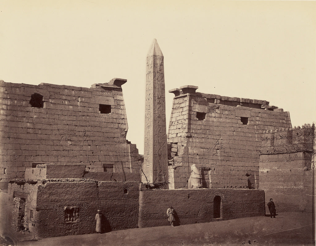 Félix Bonfils:Temple de Louksour: Obelisque et pylone [Theb, Poster Print Wall Art