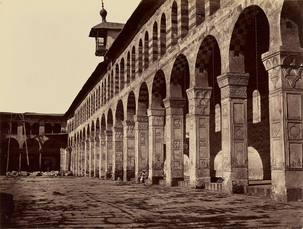 Félix Bonfils:Enfilade de la Grande Mosquee, cote sud, dans, Poster Print Wall Art