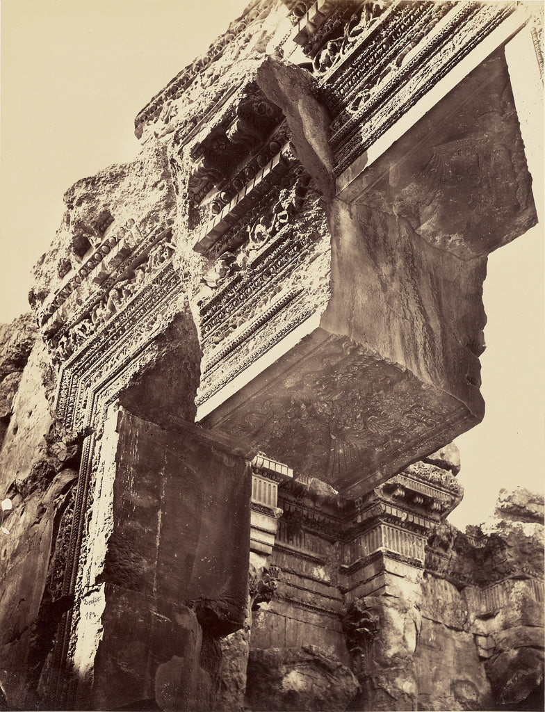 Félix Bonfils:Porte du Temple de Jupiter (Pierre qui tombe), Poster Print Wall Art