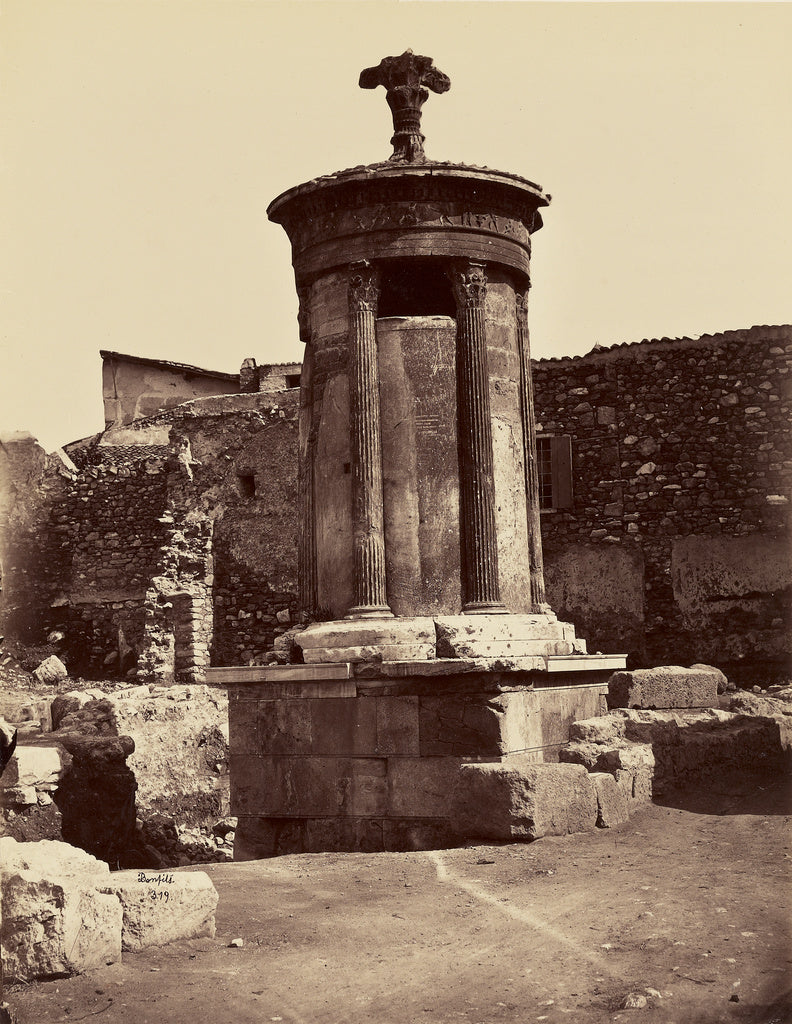Félix Bonfils:Lanterne de Diogene. Monument choregique de L, Poster Print Wall Art