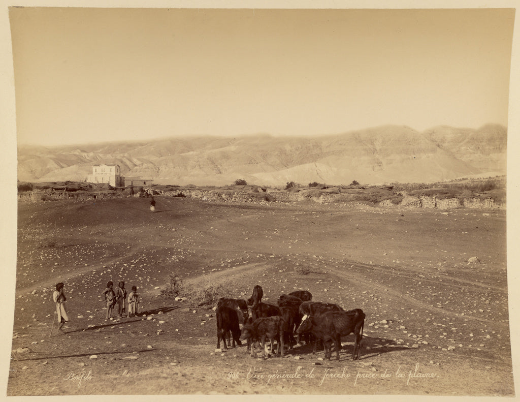 Félix Bonfils:Vue générale de Jéricho prise de la plaine, Poster Print Wall Art