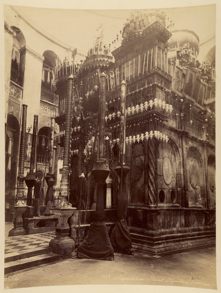 Félix Bonfils:Jérusalem, Saint-Sépulcre, intérieur, Poster Print Wall Art