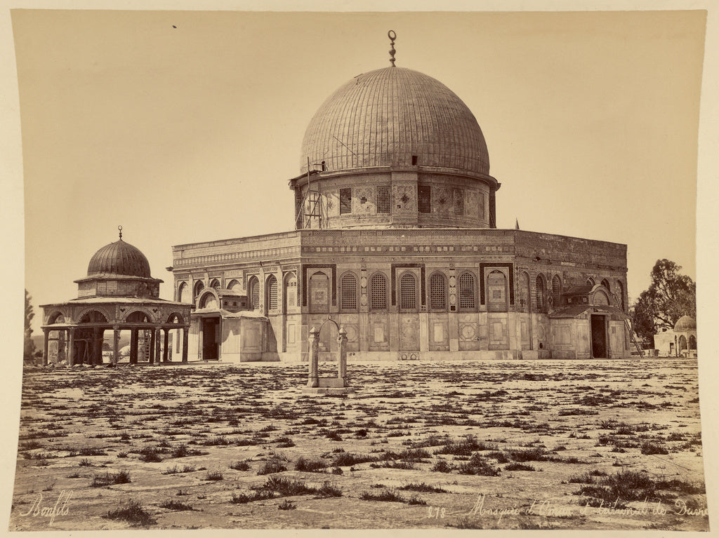 Félix Bonfils:Mosquée d'Omar et Tribunal de David, Poster Print Wall Art
