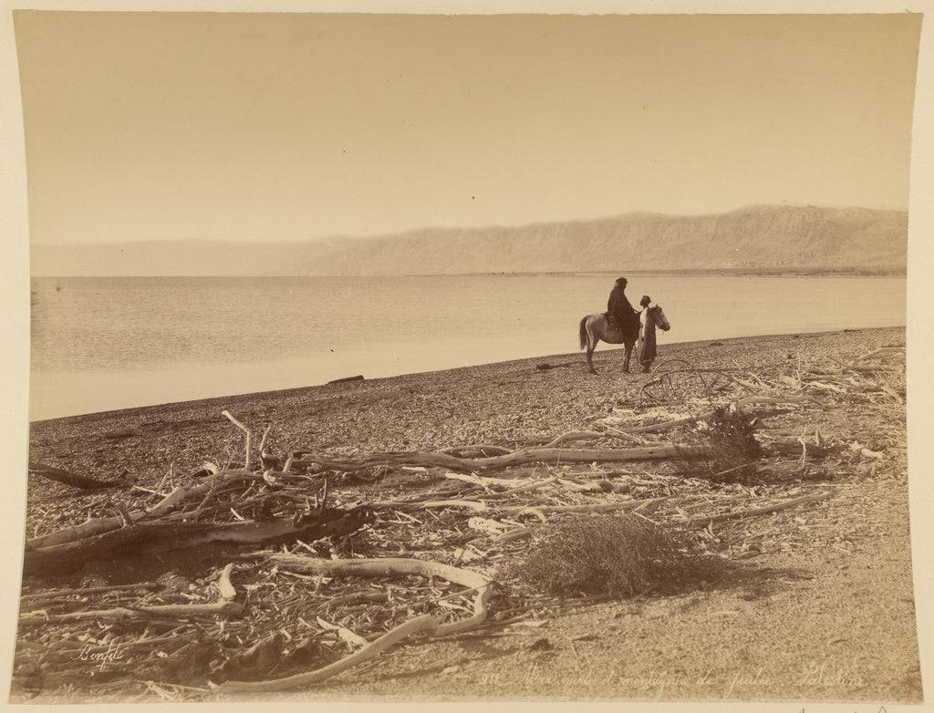 Félix Bonfils:Mer morte et montagnes de Judée, Palestine, Poster Print Wall Art