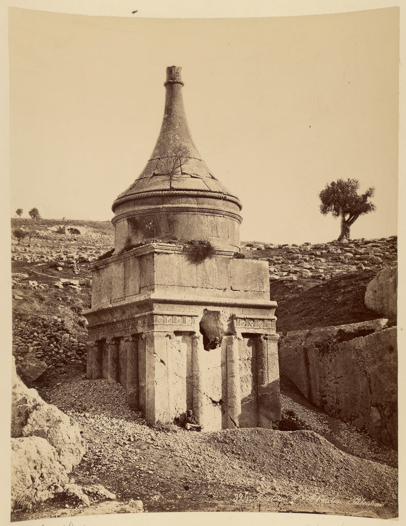 Félix Bonfils:Tombeau d'Absolom, Palestine, Poster Print Wall Art