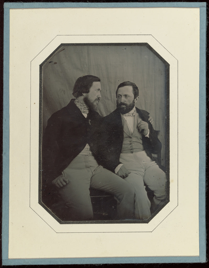 F. Chabrol:Portrait of Paul and Hippolyte Flandrin, Poster Print Wall Art
