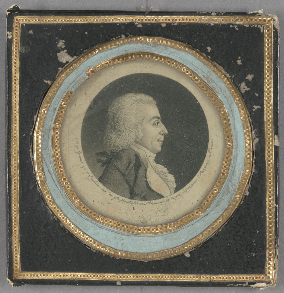 Gilles-Louis Chrétien:[Profile portrait of a man with long , Poster Print Wall Art