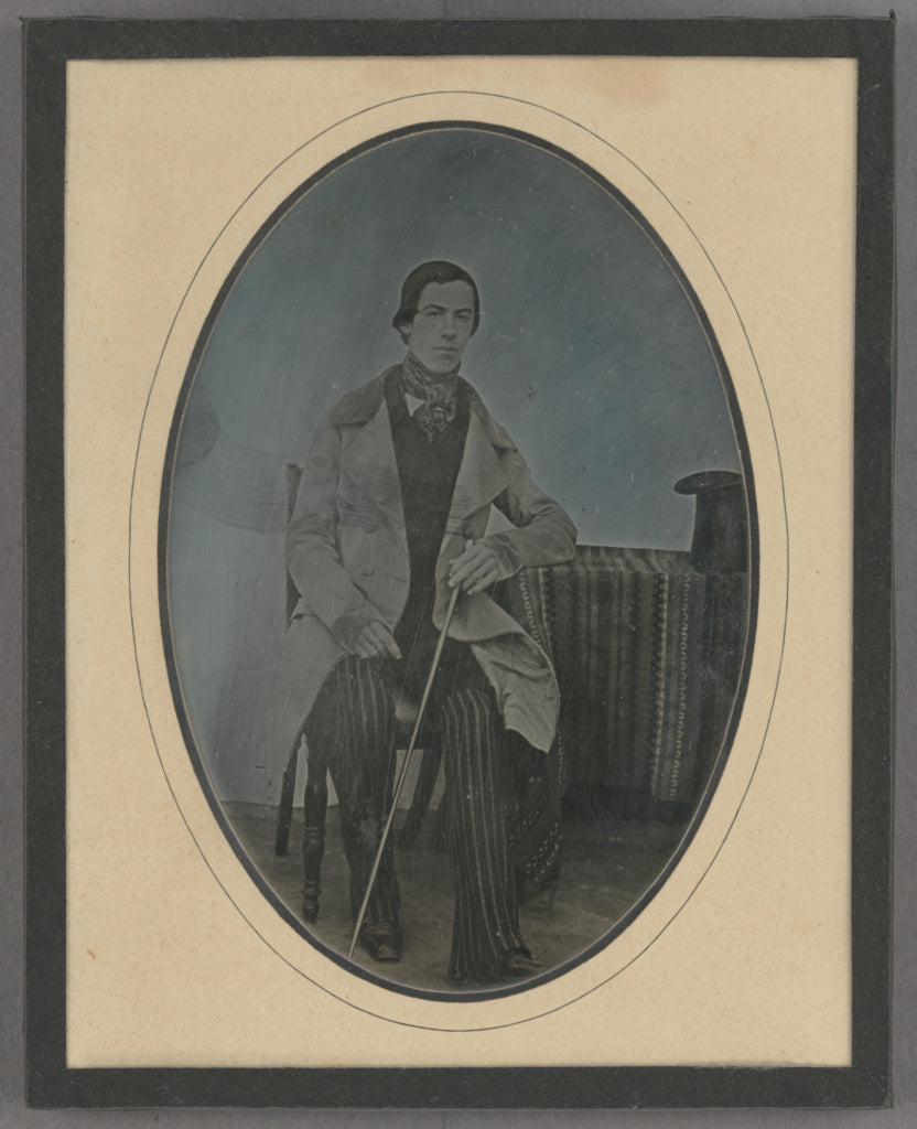 Unknown maker, French:[Portrait of a Seated Young Man with W, Poster Print Wall Art