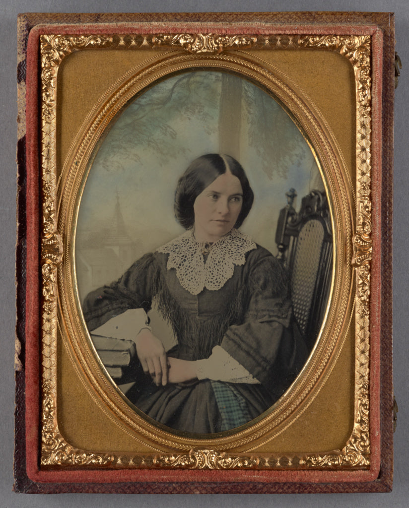 S. LenoxAttributed to:[Portrait of a Young Woman Seated in H, Poster Print Wall Art