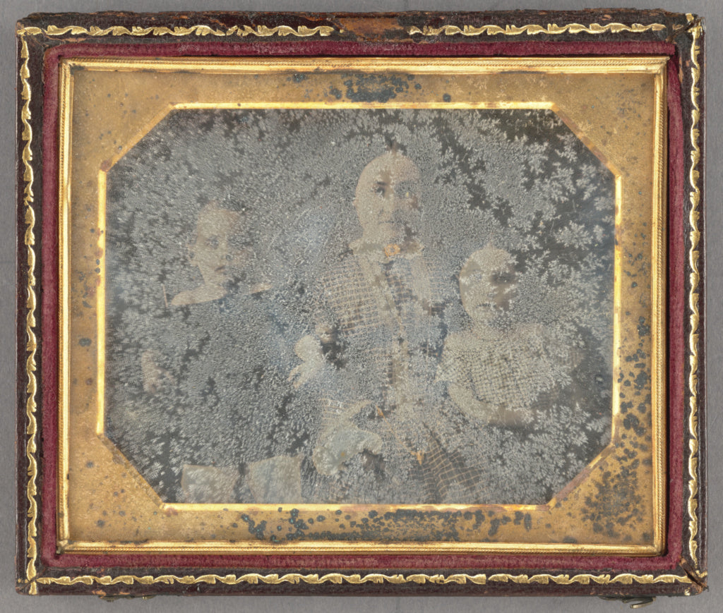 Unknown maker, American:[Portrait of a mother and two childr, Poster Print Wall Art