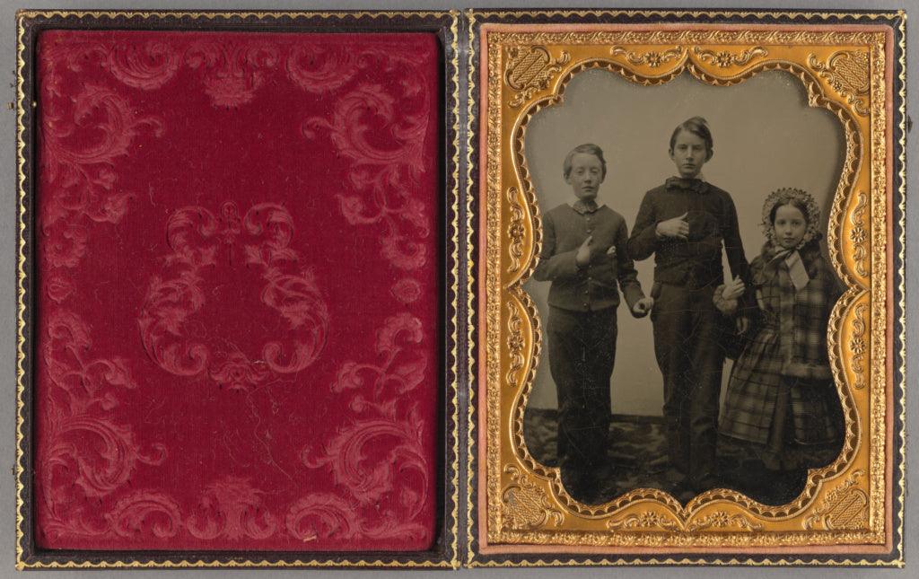 Unknown maker, American:[Portrait of three unidentified chil, Poster Print Wall Art