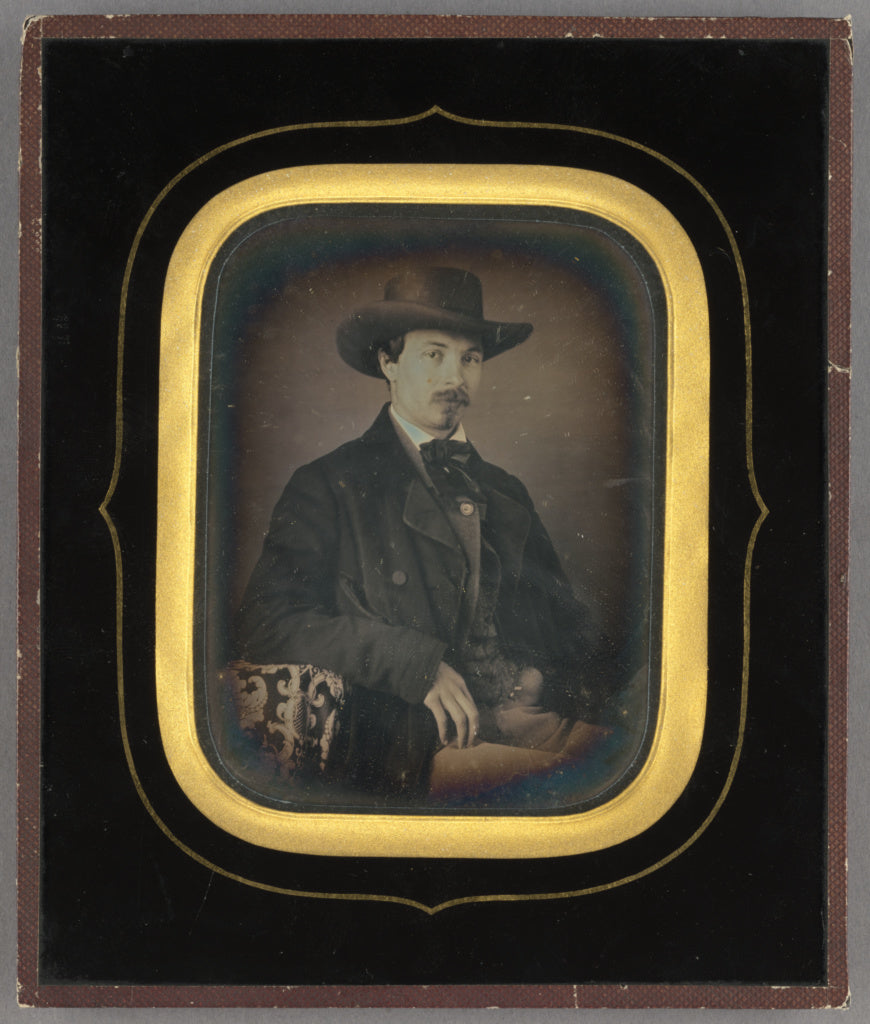Unknown maker, French:[Portrait of a Man with Moustache and , Poster Print Wall Art
