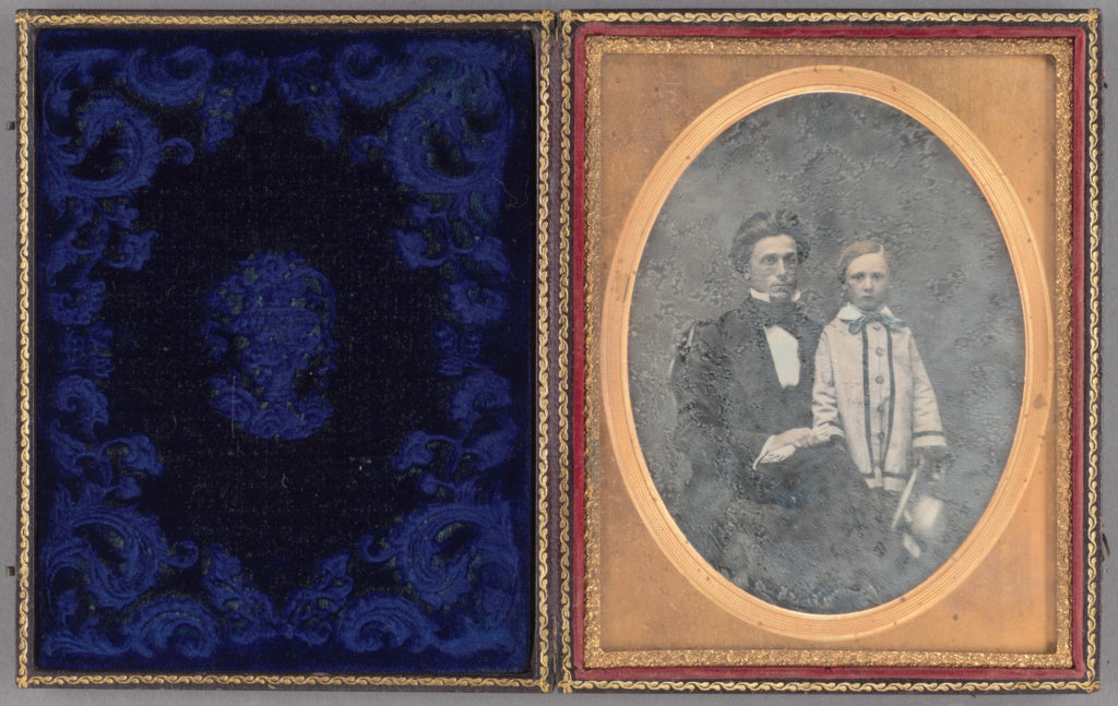 Unknown maker, American:[Portrait of a man seated holding gl, Poster Print Wall Art