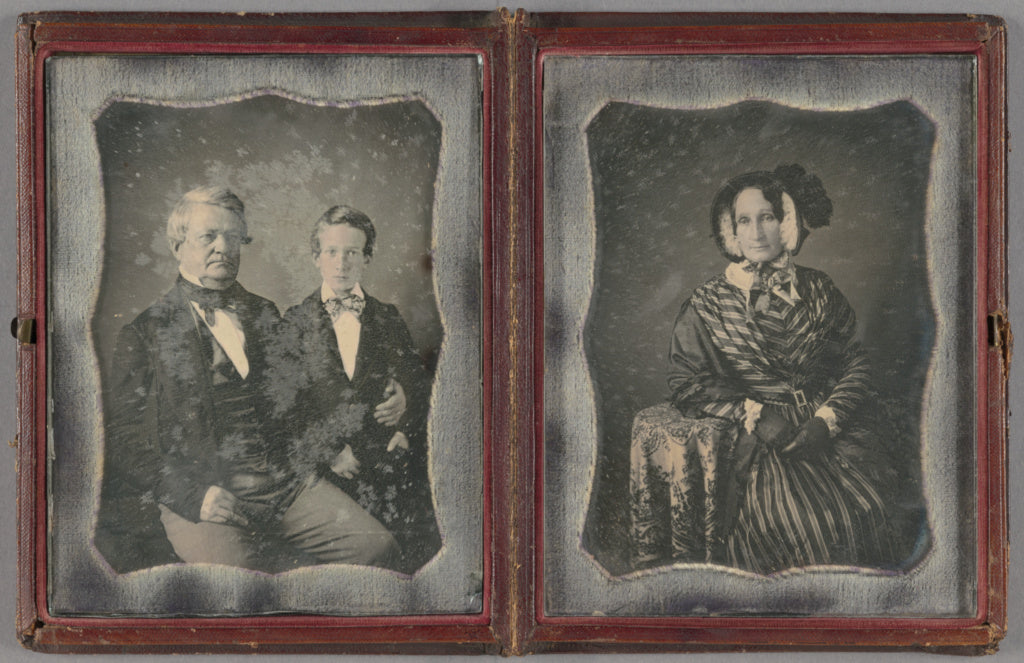 Unknown maker, American:[Two Daguerreotype portraits housed , Poster Print Wall Art