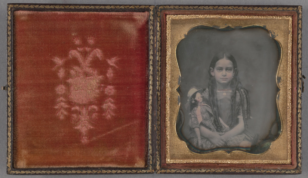 Unknown maker, American:[Portrait of a Seated Girl with Long, Poster Print Wall Art