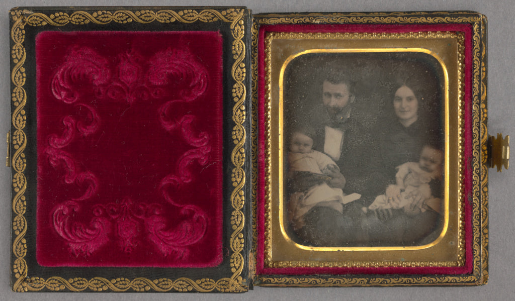 Unknown maker, French:[Family Portrait of a Mother and Fathe, Poster Print Wall Art