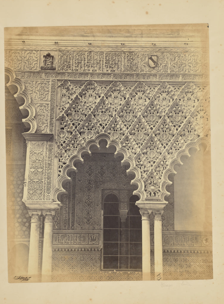 Charles Clifford:Alcazar Real de Sevilla. Detalles del Patio, Poster Print Wall Art