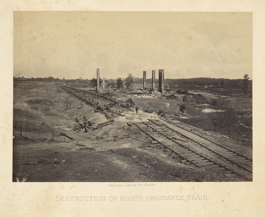 George N. Barnard:Destruction of Hood's Ordinance Train, Poster Print Wall Art