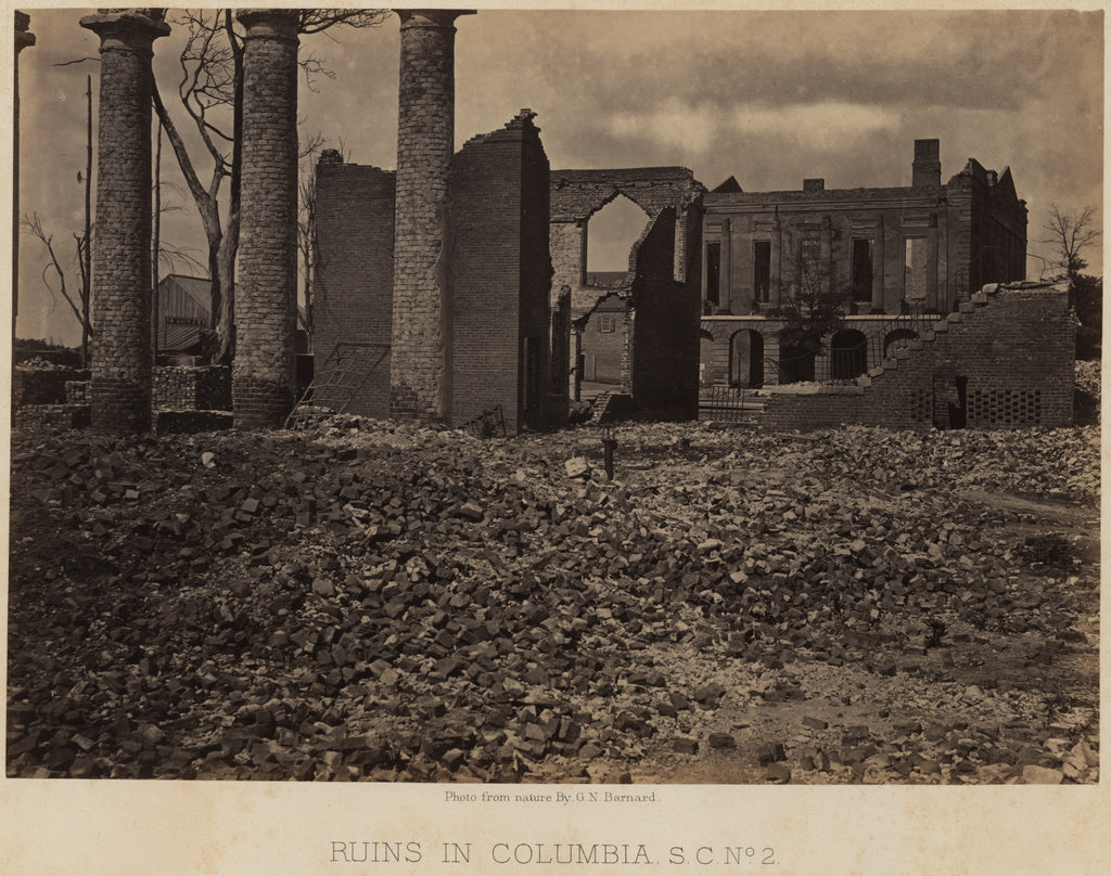 George N. Barnard:Ruins in Columbia, S.C. No. 2, Poster Print Wall Art
