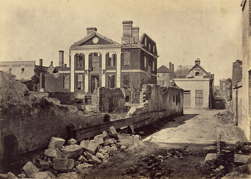 George N. Barnard:Ruins of the Pinckney Mansion, Charleston,, Poster Print Wall Art