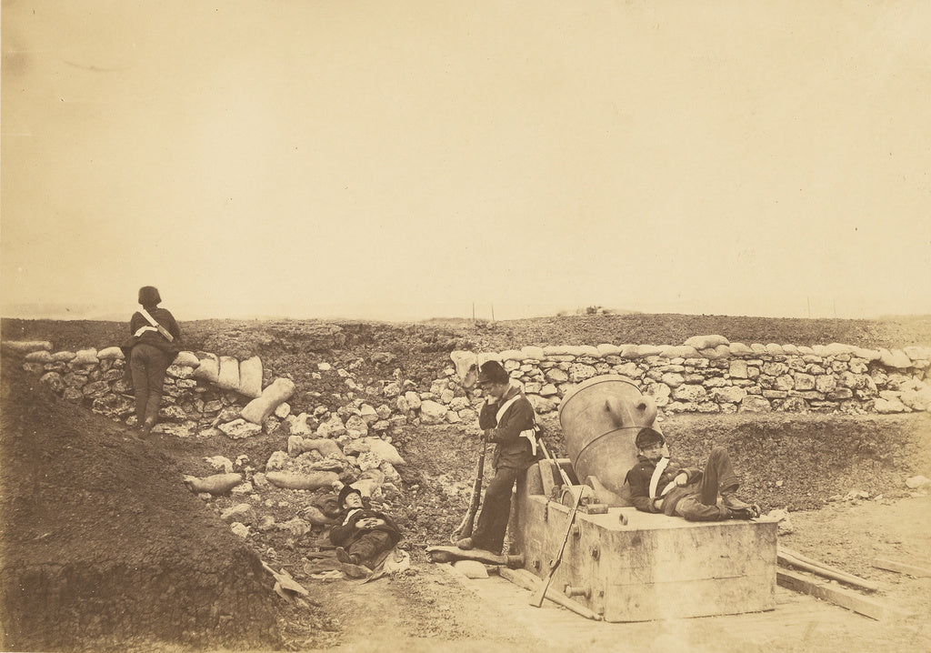 Roger Fenton:A quiet day in the Mortar Battery., Poster Print Wall Art