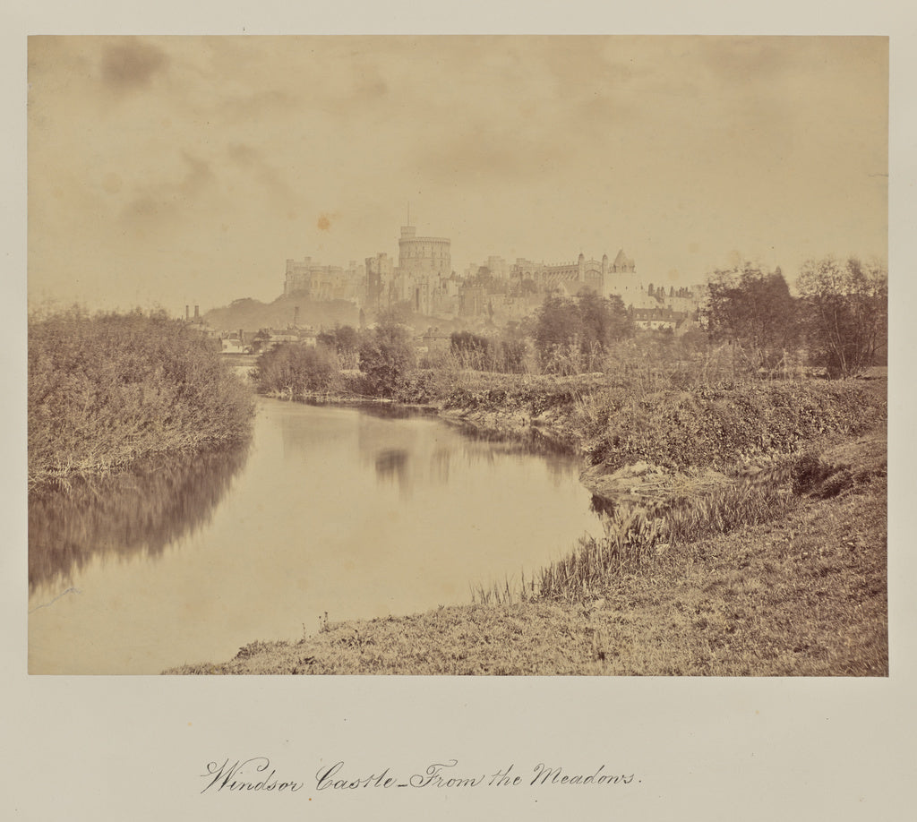 Arthur James Melhuish:Windsor Castle - From the Meadows, Poster Print Wall Art