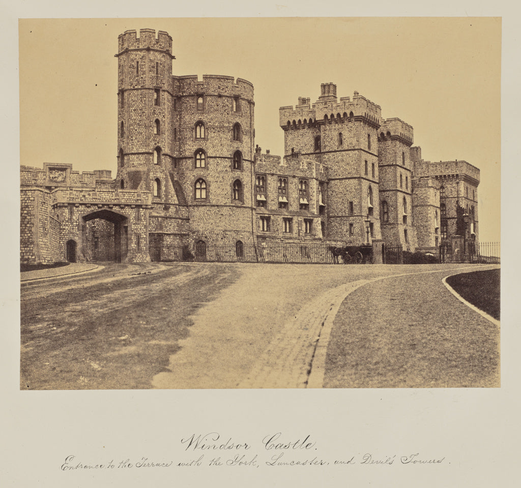 Arthur James Melhuish:Windsor Castle. Entrance to the Terrac, Poster Print Wall Art