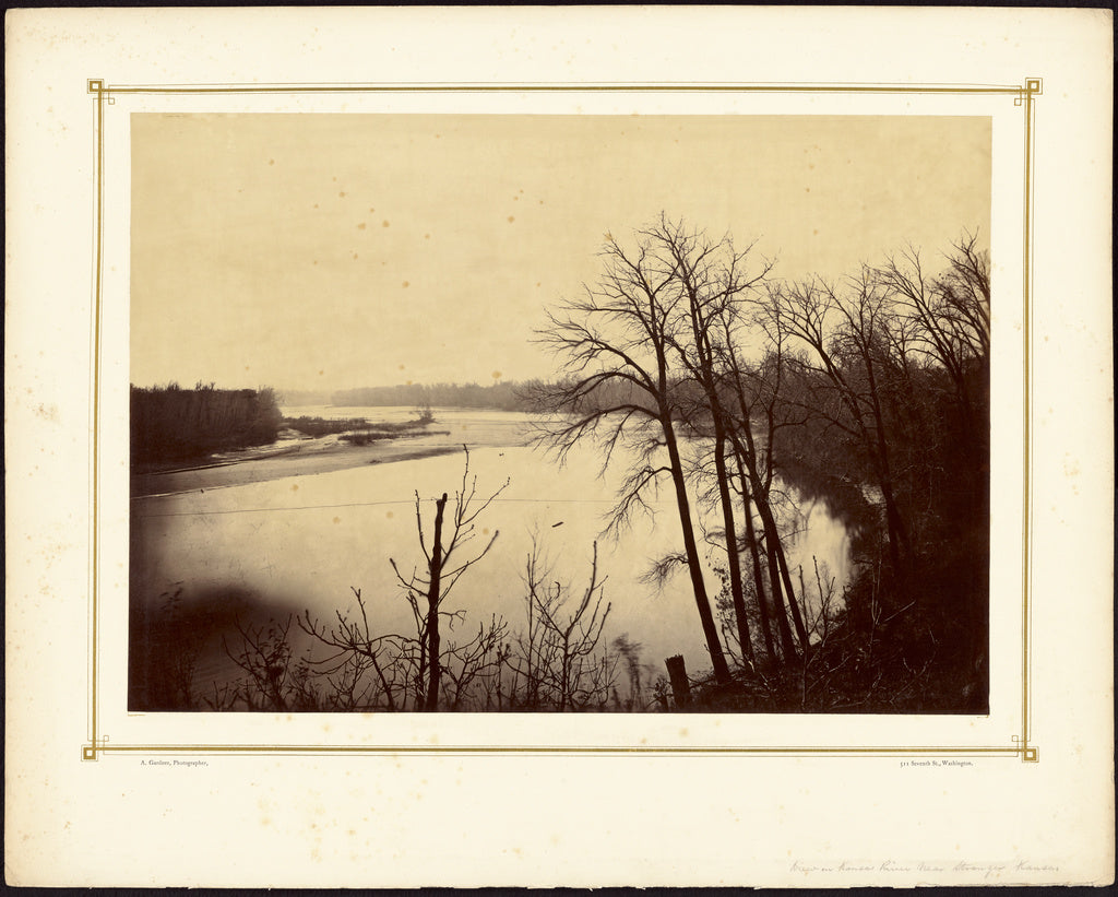 Alexander Gardner:[View on Kansas River Near Stranger, Kansa, Poster Print Wall Art