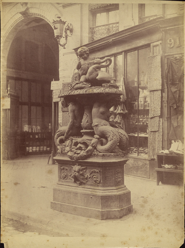 Charles Marville:[Fontaine de la rue Faubourg-Saint-Martin (, Poster Print Wall Art