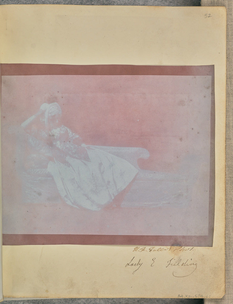 William Henry Fox Talbot:[Lady Elisabeth Feilding on Chinz C, Poster Print Wall Art