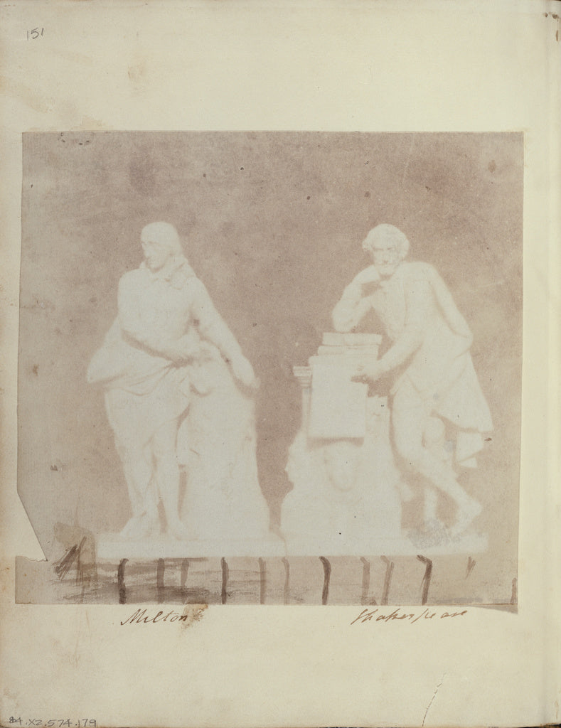 Unknown maker, British:Statuettes of Milton and Shakespeare., Poster Print Wall Art